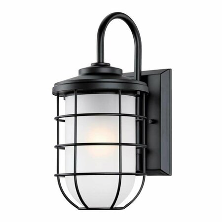 BRIGHTBOMB Matte Black Finish Frosted Glass Wall Fixture BR2690201